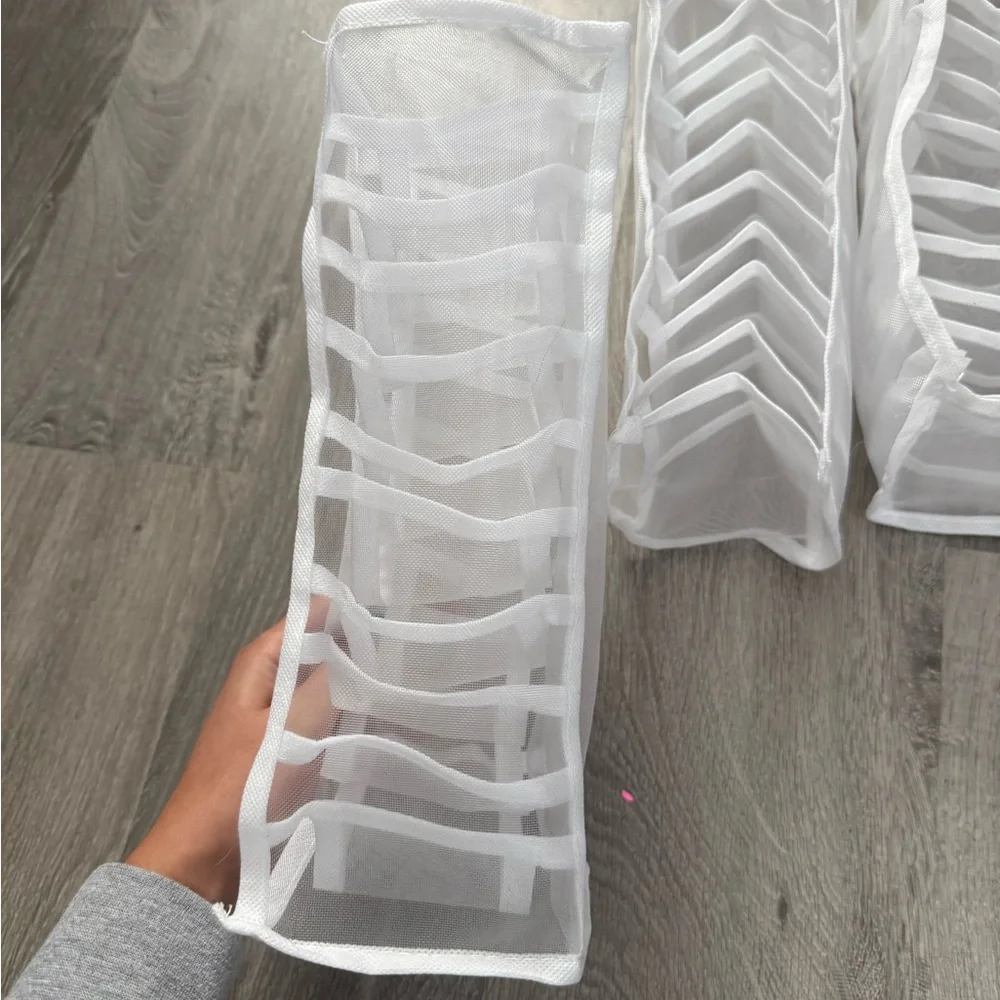 White Mesh Drawer Organizers 4 Piece